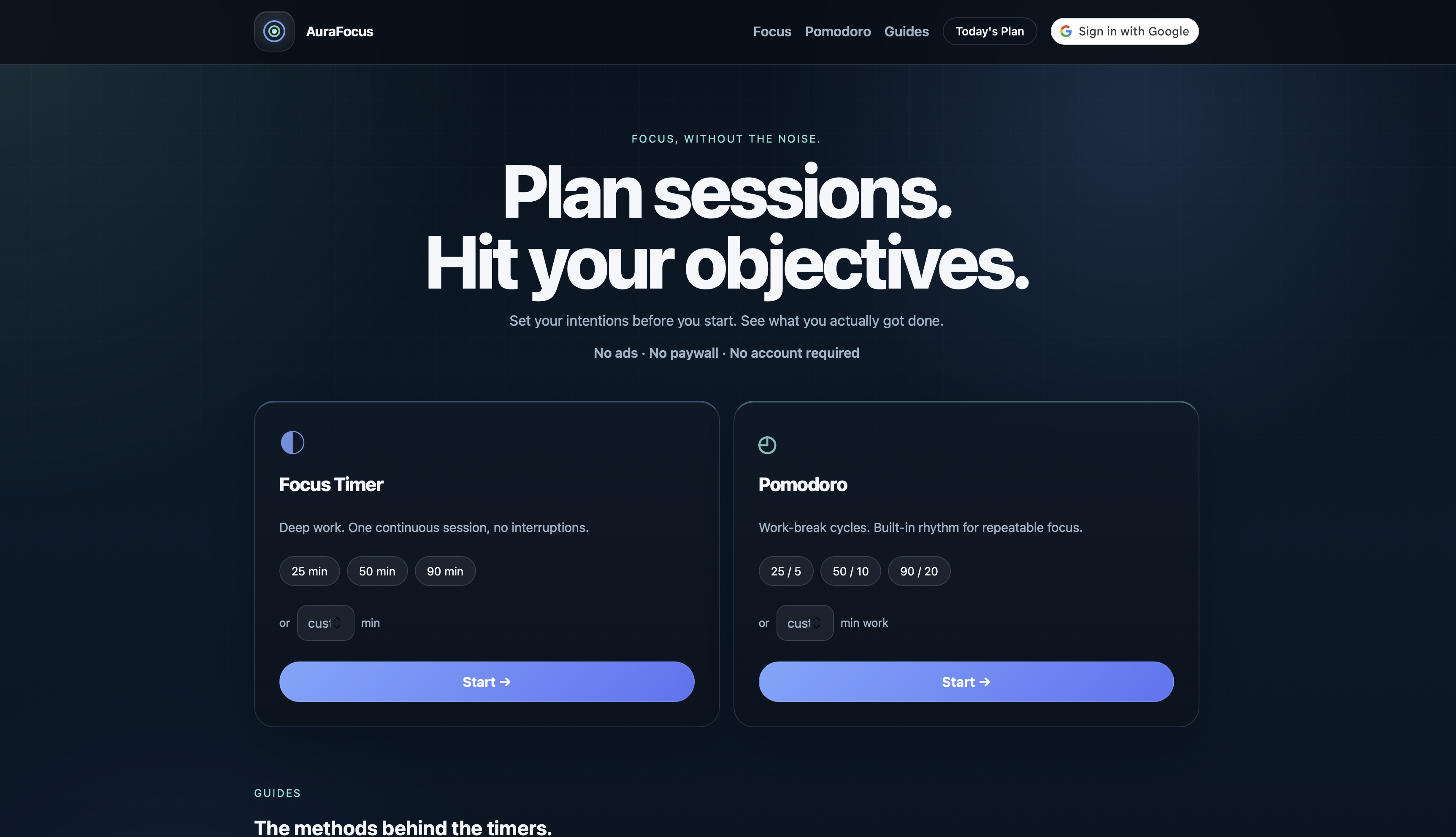 Updated Focused Timer Website